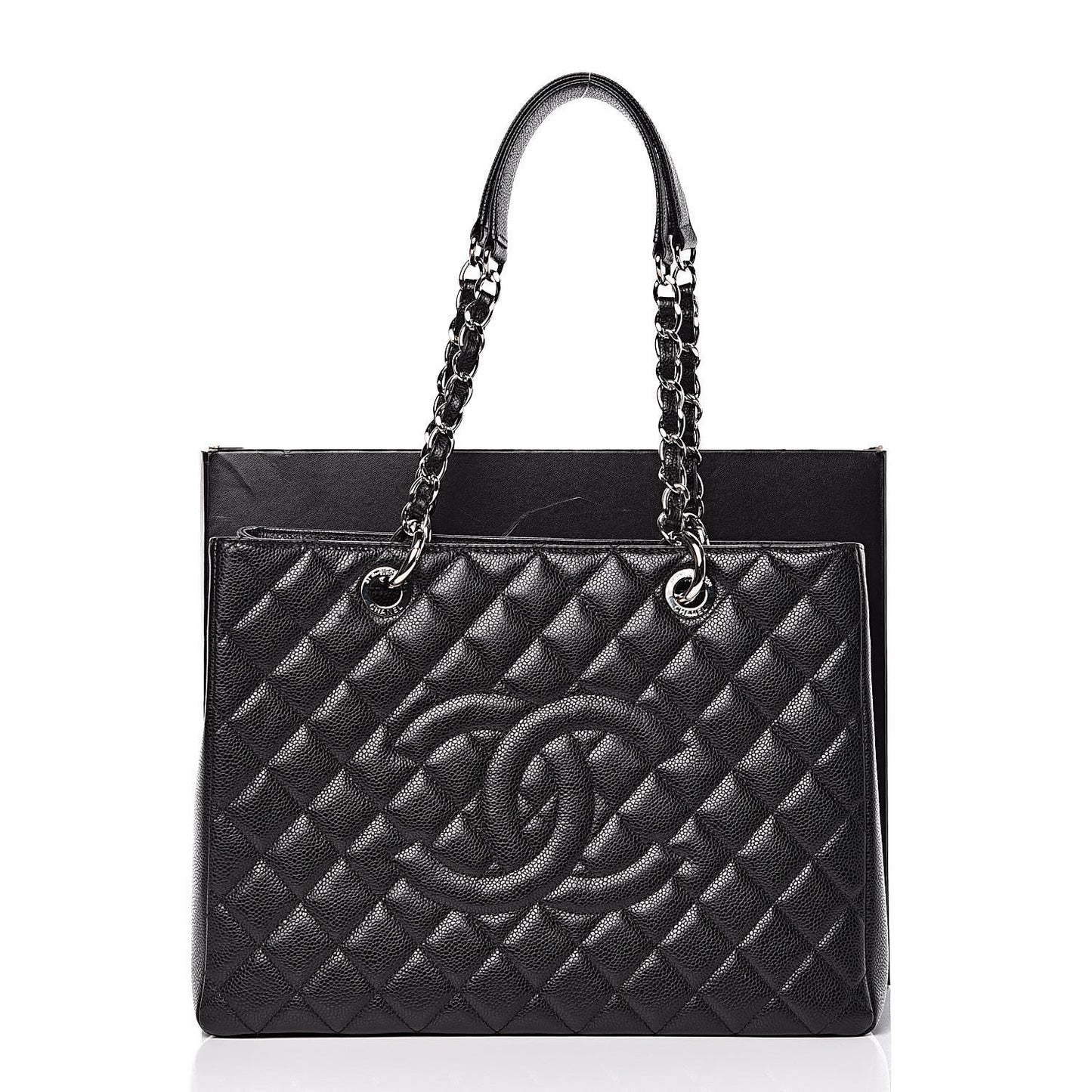 Caviar Quilted Grand Shopping Tote GST Black