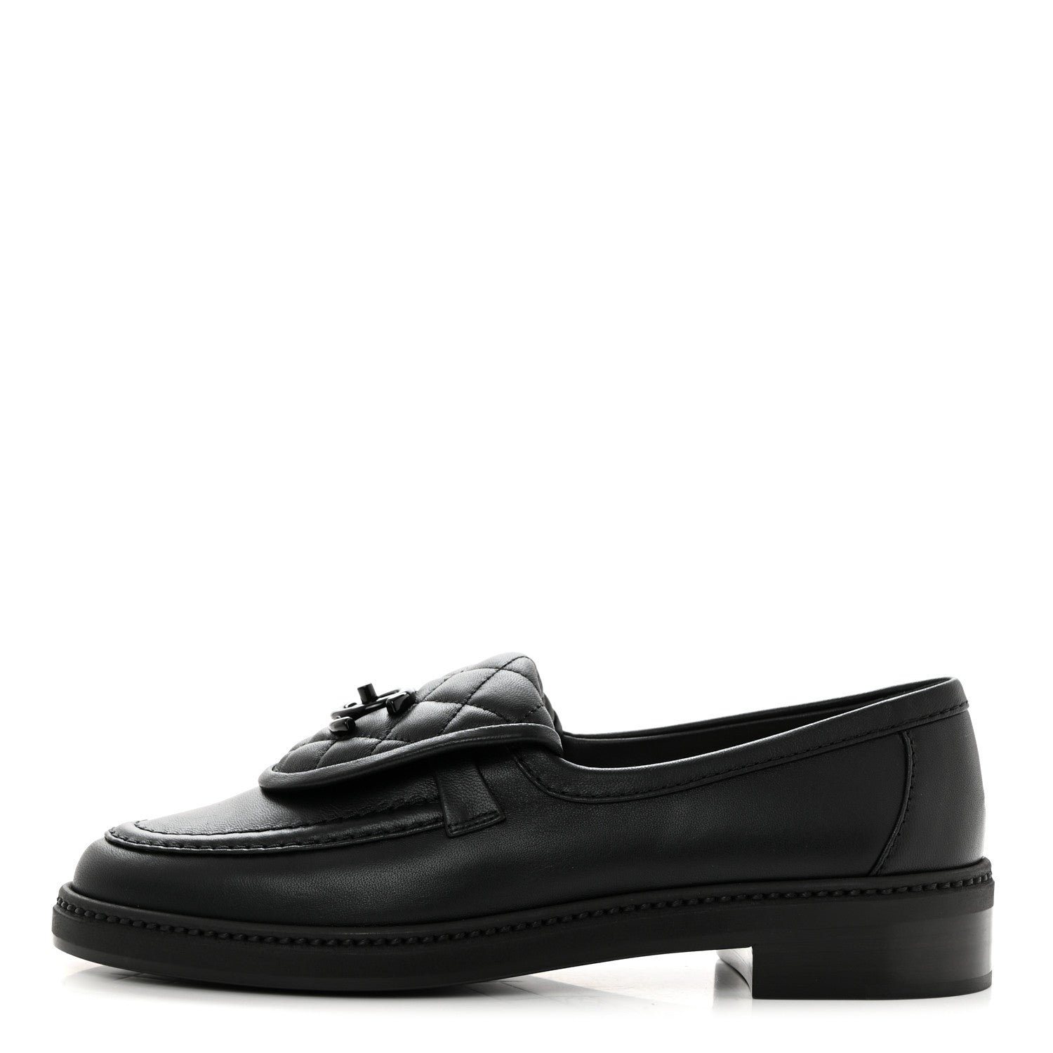 Chanel Lambskin Quilted CC Turnlock Loafers 37 Black 1 of 8