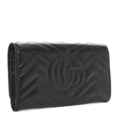 Gucci Calfskin Matelasse GG Marmont Continental Wallet Black 3 of 10