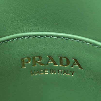 Prada Jacquard Saffiano Triangolo Symbole Embroidered Micro Tote Mango White 6 of 9