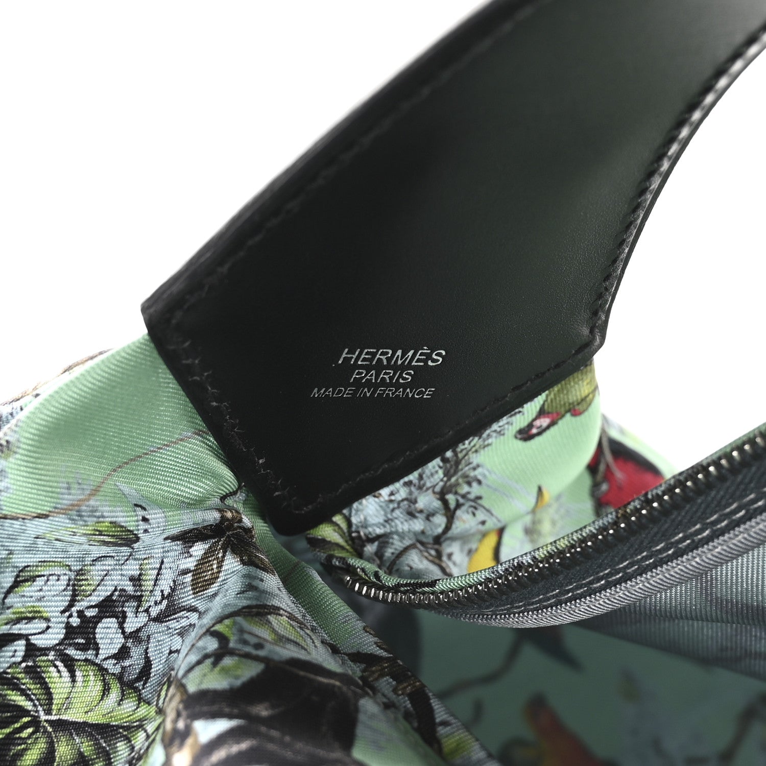 Hermes Silk Balusoie Bag Menthe Black 6 of 11