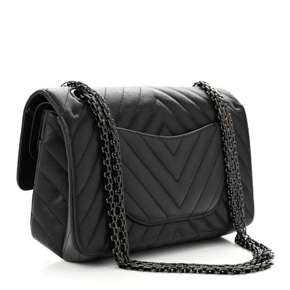 Chanel Sheepskin Chevron Quilted 2.55 Reissue 225 Double Flap So Black 3 of 14