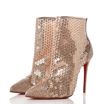 Christian Louboutin Glitter Diams Paillettes Gipsybootie 100 Ankle Boots 40 Nude 3 of 10