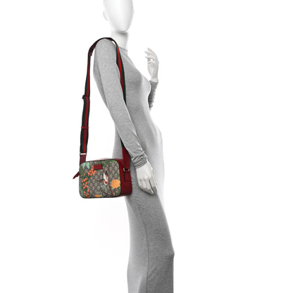 Gucci GG Supreme Monogram Tian Web Camera Bag Beige Multicolor Red 2 of 10