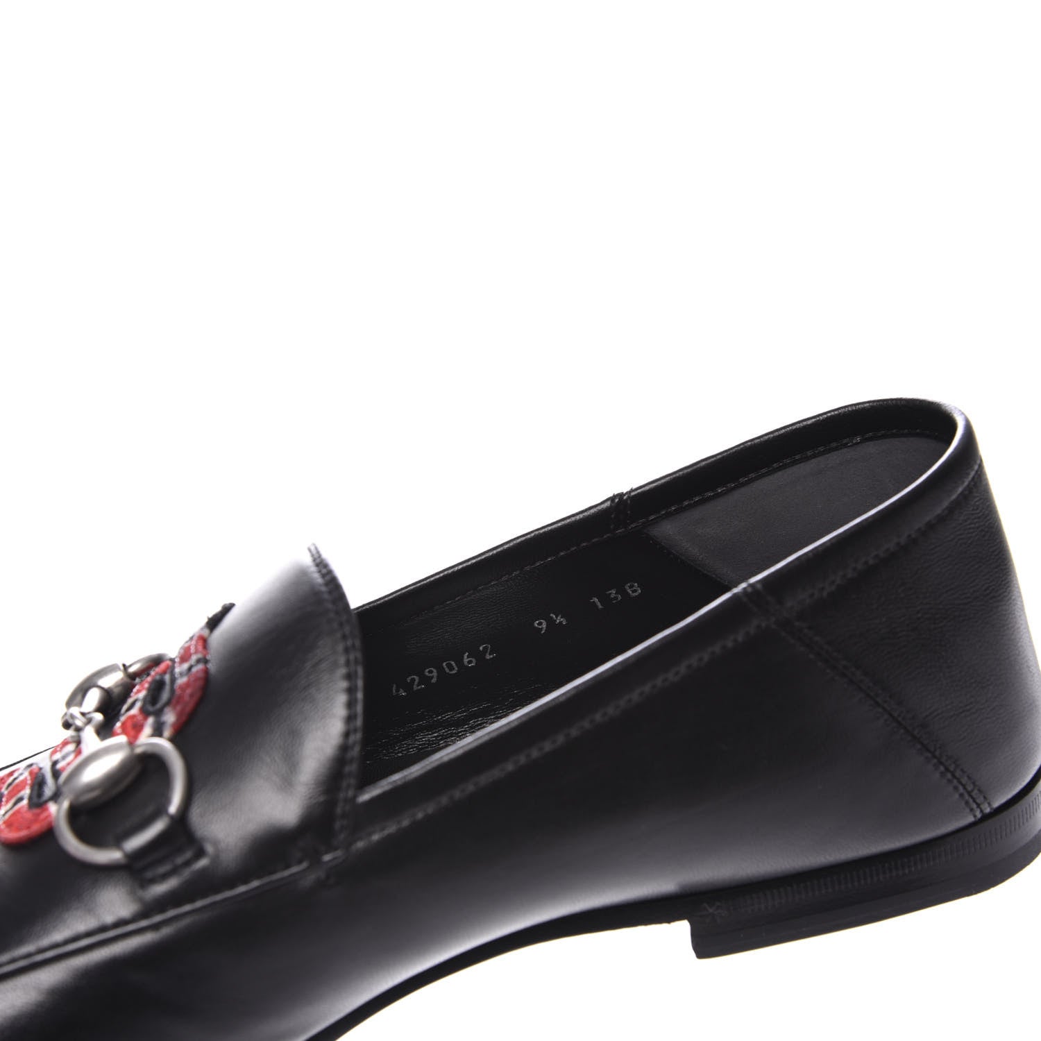 Gucci Lambskin Kingsnake Embroidered Mens Brixton Horsebit Loafers 9.5 Black 10 of 11