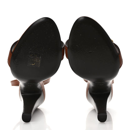 Saint Laurent Le Maillon 95 Ankle Strap Sandals 38 Caramel 5 of 9