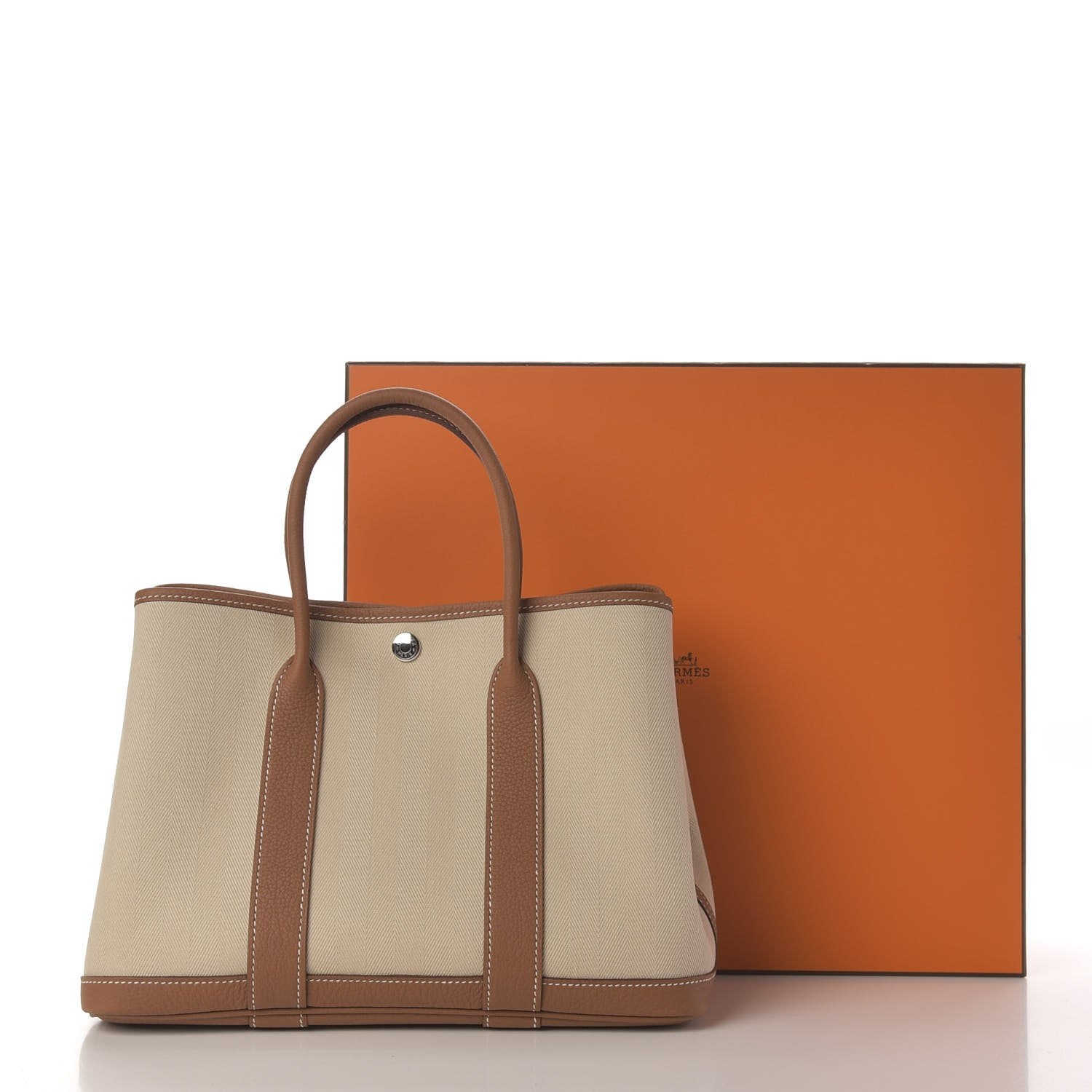 Hermes Grand Chevron Weave Negonda Garden Party 30 TPM Tote Craie Gold 10 of 10