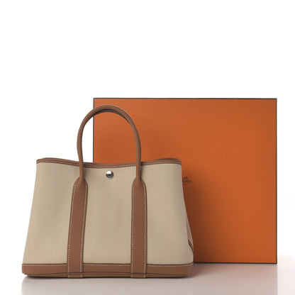 Hermes Grand Chevron Weave Negonda Garden Party 30 TPM Tote Craie Gold 10 of 10