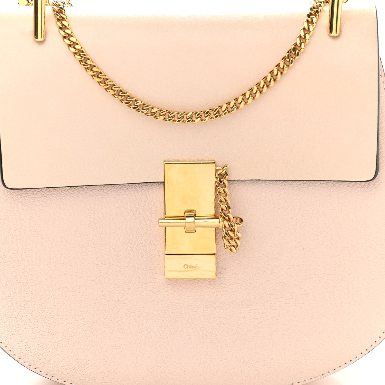 Chloe Grained Calfskin Lambskin Drew Shoulder Bag Biscotti Beige 8 of 11
