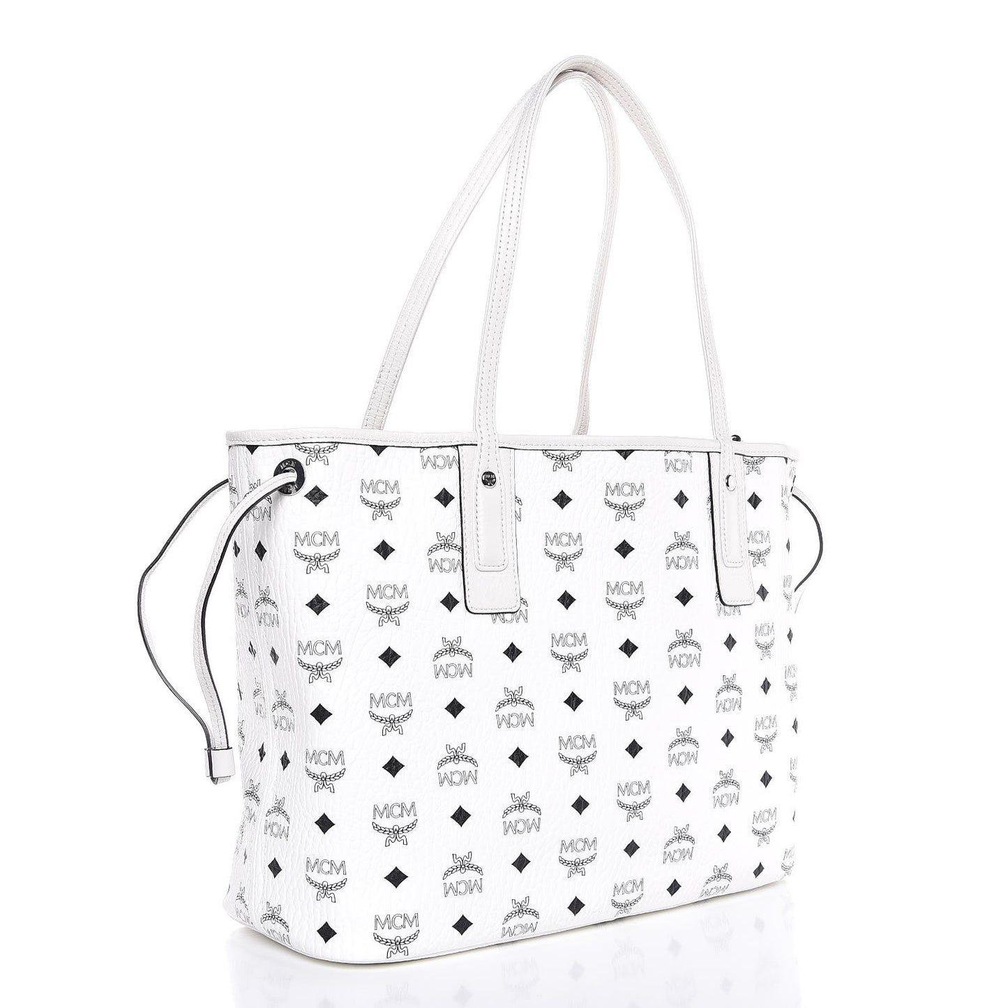 Visetos Medium Liz Reversible Shopper Tote White