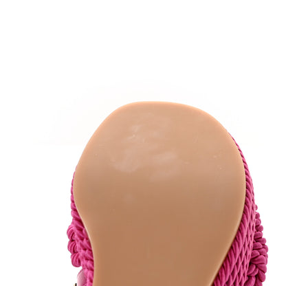 Valentino Garavani Calfskin Silk Rockstud Torchon Espadrille Wedge 25/95mm Slide Sandals 37 Rose Violet 11 of 16
