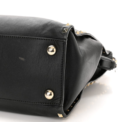 Valentino Garavani Vitello Rockstud Dome Shopper Black 9 of 14