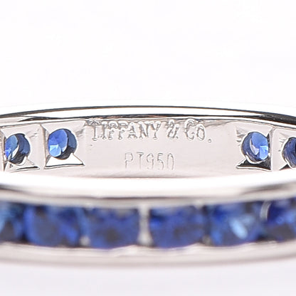 Tiffany Platinum Blue Sapphire Eternity Band Ring 49 4.75 4 of 5