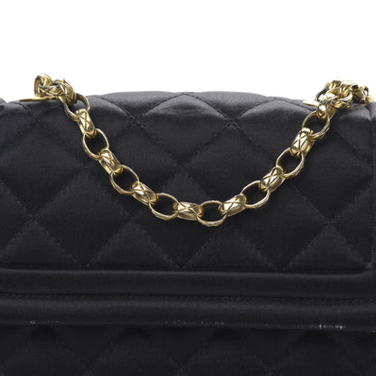 Chanel Satin Quilted Tassel Mini Flap Black 11 of 11