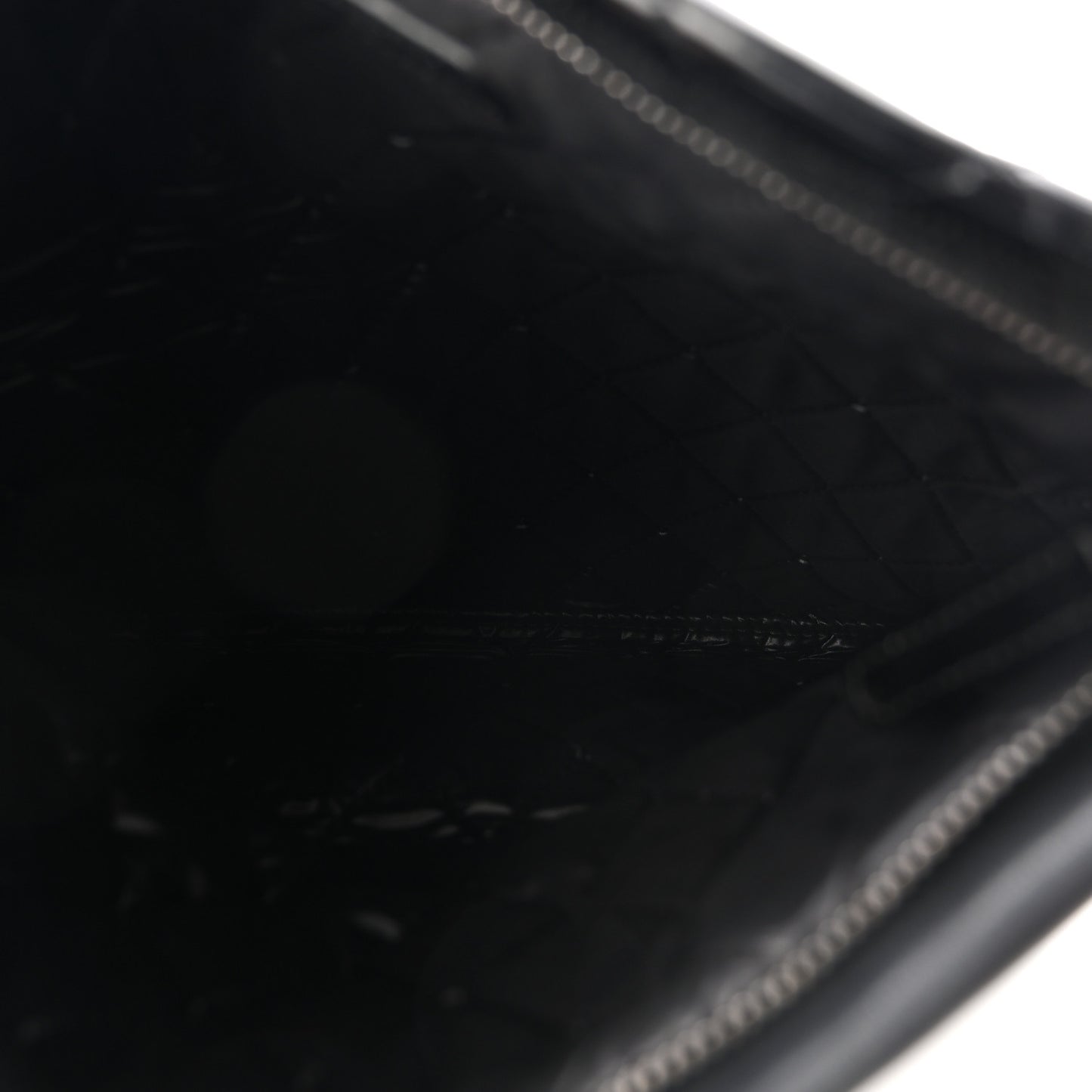 Patent Calfskin Quilted Beauty CC Clutch Black