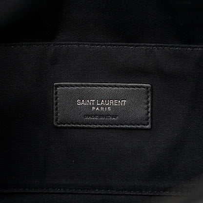 Saint Laurent Calfskin Crocodile Embossed Monogram Belt Bag Black 6 of 11