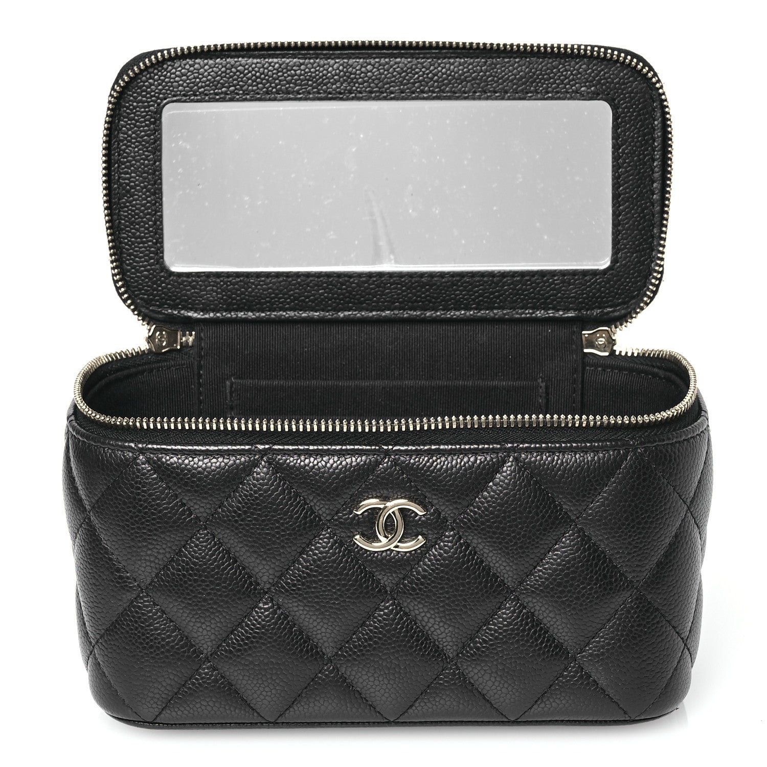 Chanel Caviar Quilted Small Tiny CC Vanity Case With Chain Black 8 of 11