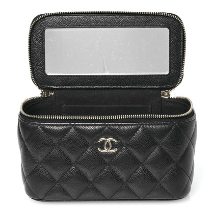 Chanel Caviar Quilted Small Tiny CC Vanity Case With Chain Black 8 of 11