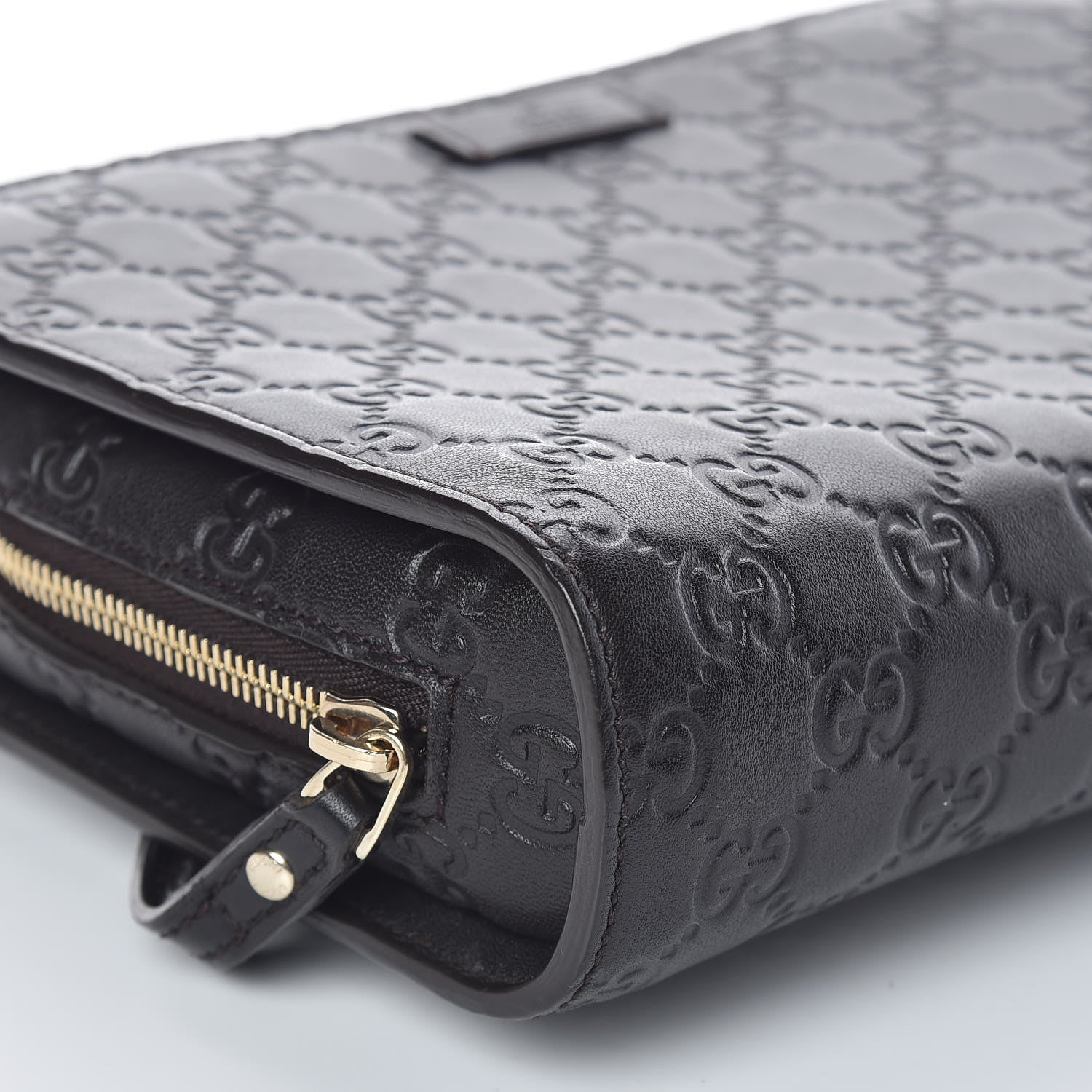 Gucci Guccissima Zip Clutch Dark Brown 8 of 9