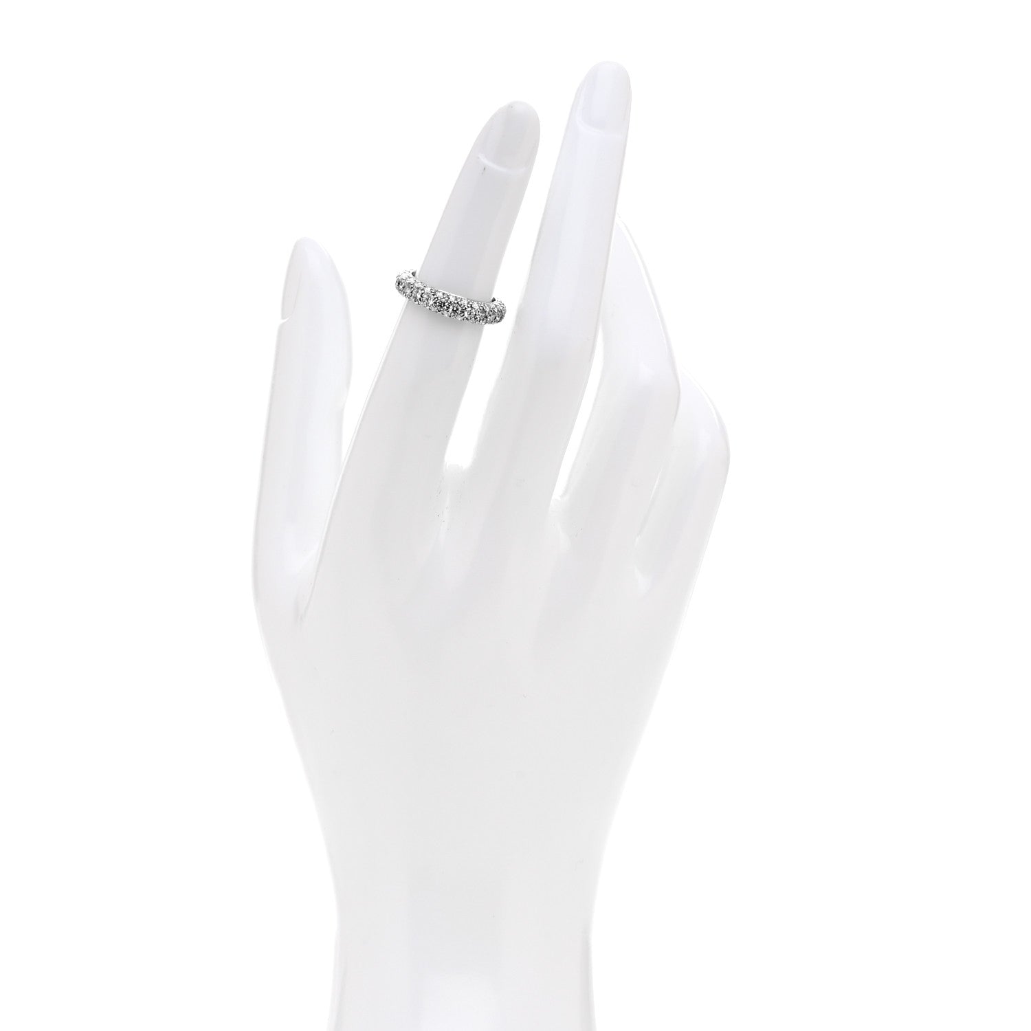 Tiffany Platinum Diamond Etoile Three-Row Band Ring 47 4 2 of 6