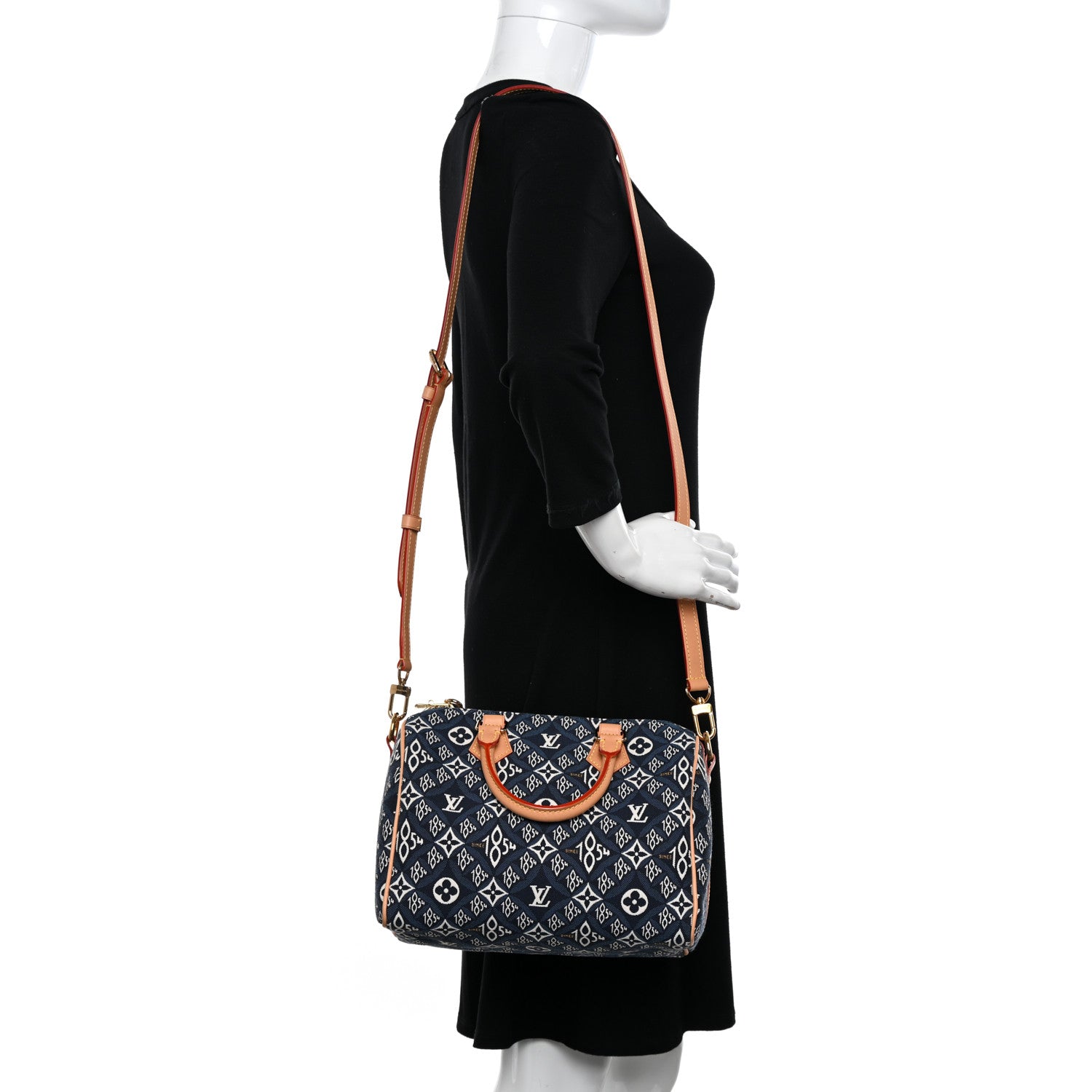 Louis Vuitton Jacquard Since 1854 Speedy Bandouliere 25 Blue 2 of 11