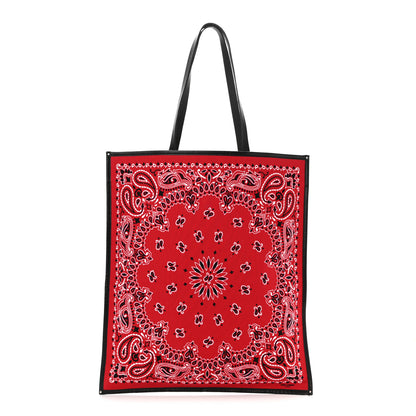 Saint Laurent Canvas Bandana Antibe Flat Shopping Tote Red 1 of 8
