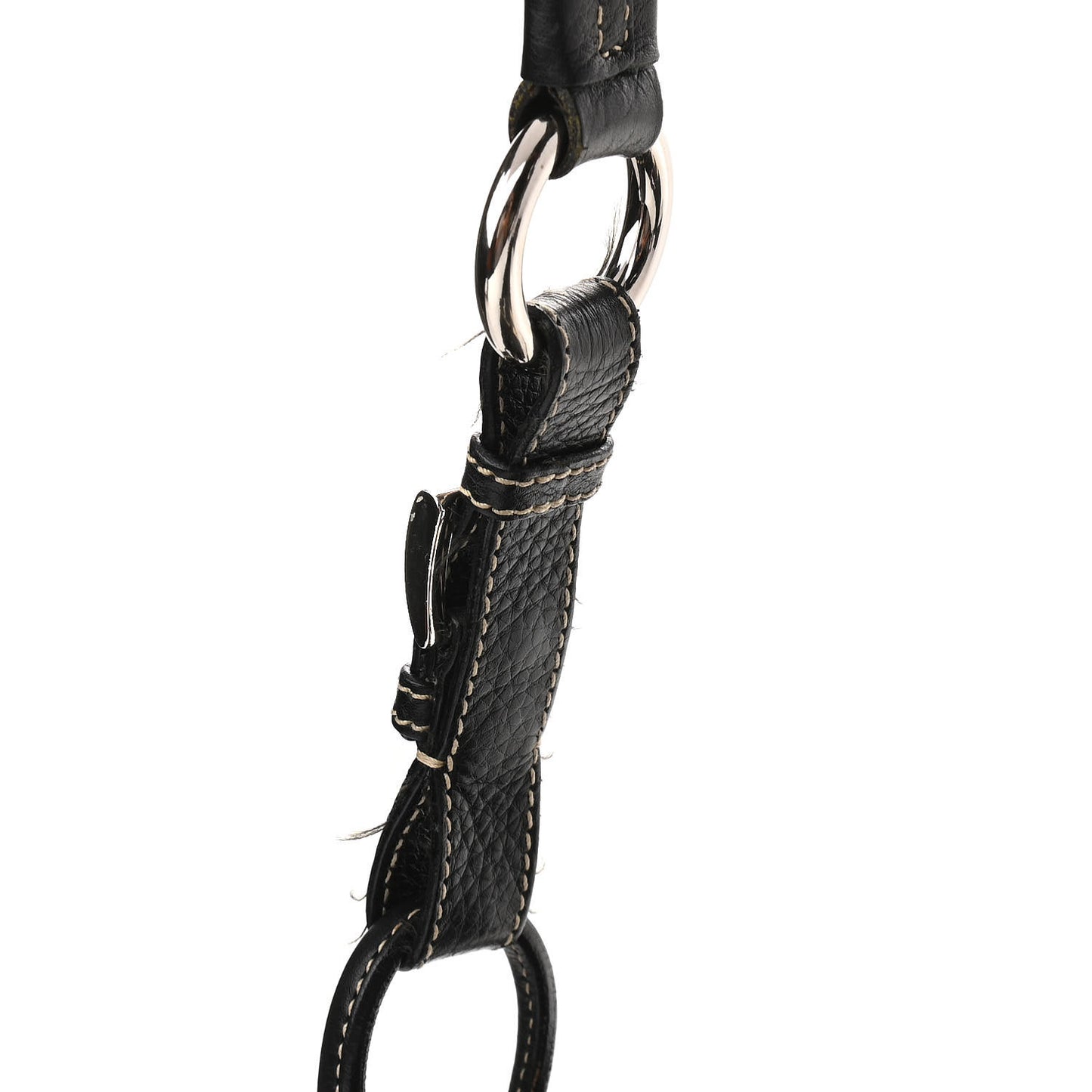 Tessuto Nylon Vitello Foldover Buckle Satchel Black