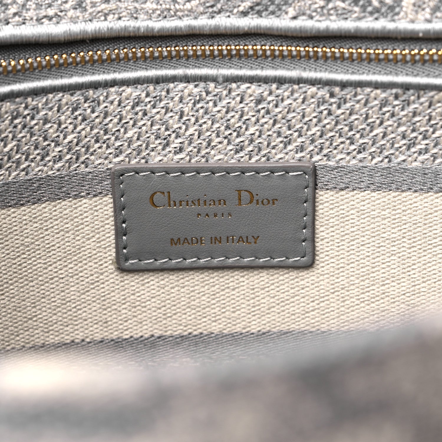Christian Dior Canvas Toile De Jouy Reverse Embroidered Large Lady D-Lite Grey 6 of 10