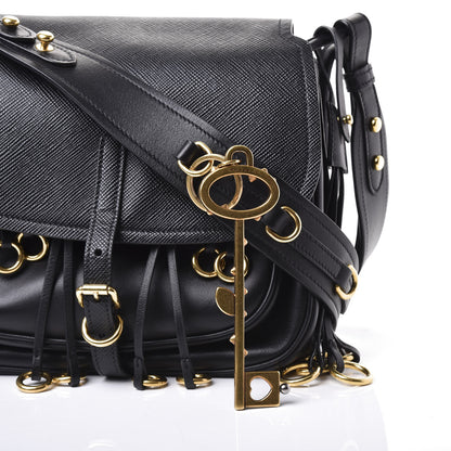 Prada Saffiano Cuir Calf Corsaire Bag Black 9 of 12