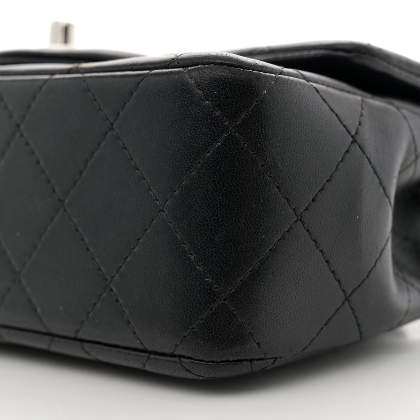 Lambskin Quilted Mini Rectangular Flap Black