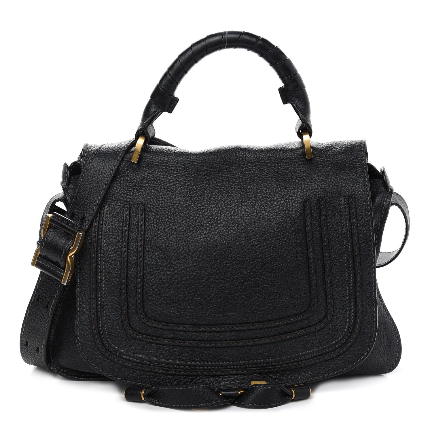Chloe Calfskin Medium Marcie Top Handle Bag Black 1 of 11