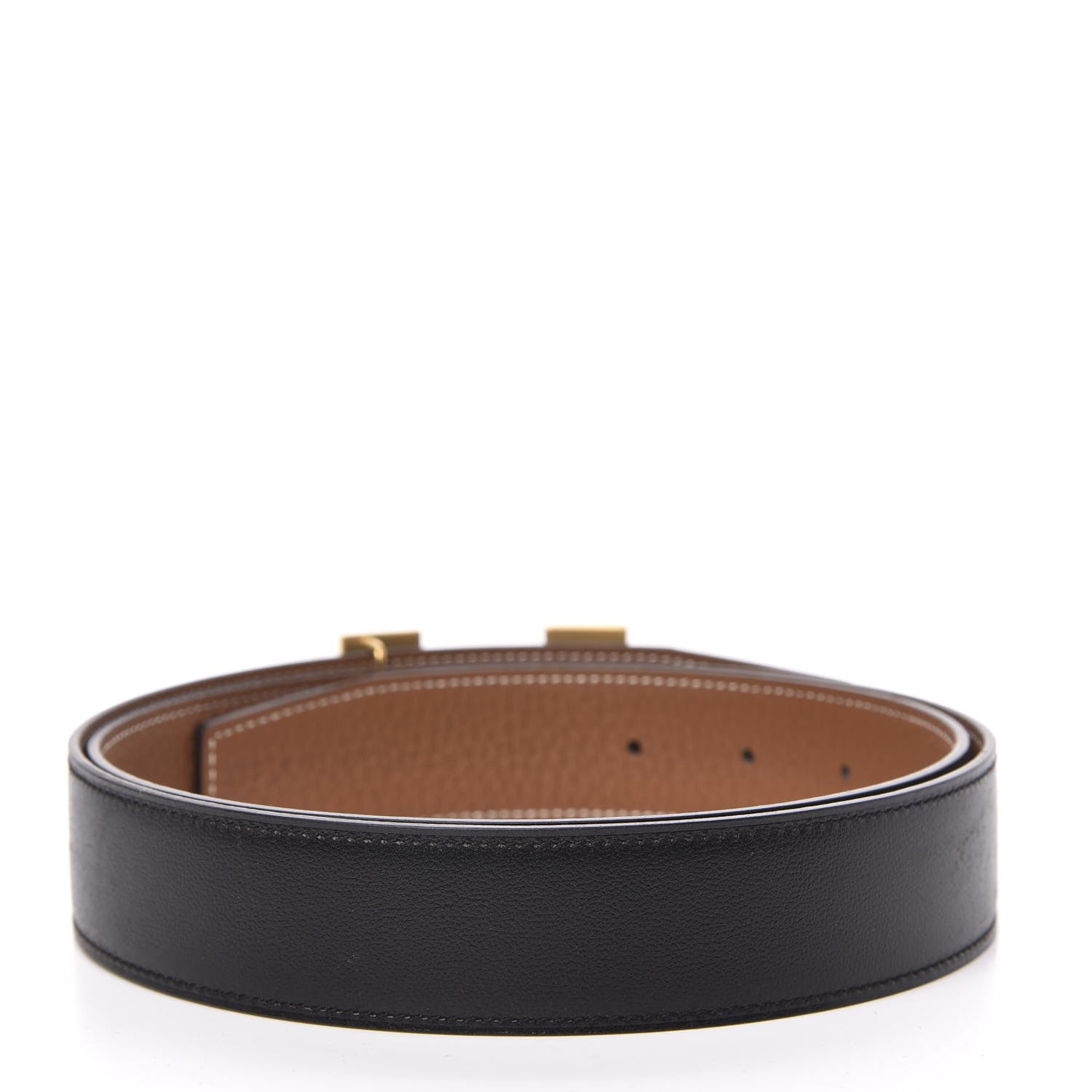 Hermes Box Togo 32mm H Belt 95 Black Gold 2 of 6