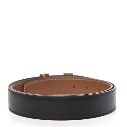 Hermes Box Togo 32mm H Belt 95 Black Gold 2 of 6
