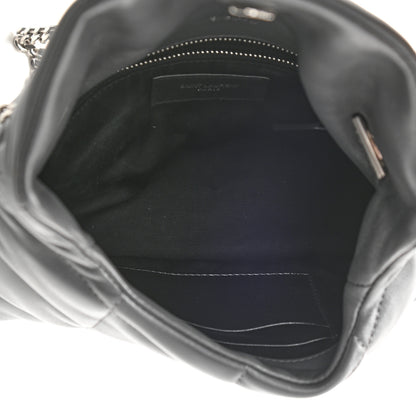 Saint Laurent Lambskin Quilted Toy Loulou Puffer Monogram Chain Satchel Storm 6 of 9