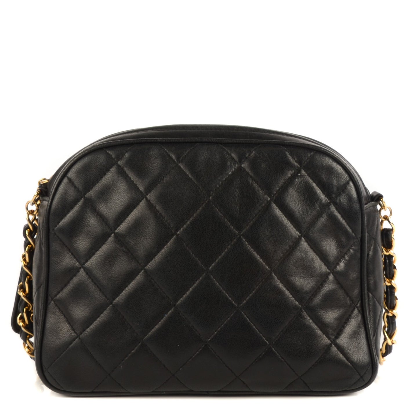 Lambskin Quilted Shoulder Bag Black