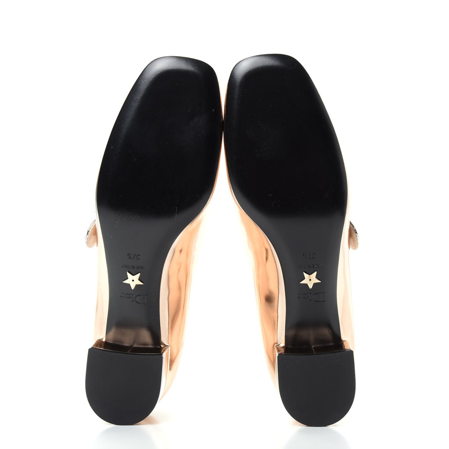 Mirror Finish Calfskin Baby-D Ballet Pumps 37.5 Stardust Gold