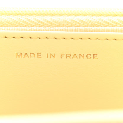 Chanel Caviar Quilted CC Turn Lock Wallet On Chain WOC Light Yellow 7 of 12