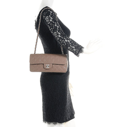 Chanel Caviar East West Flap Bag Taupe 2 of 8