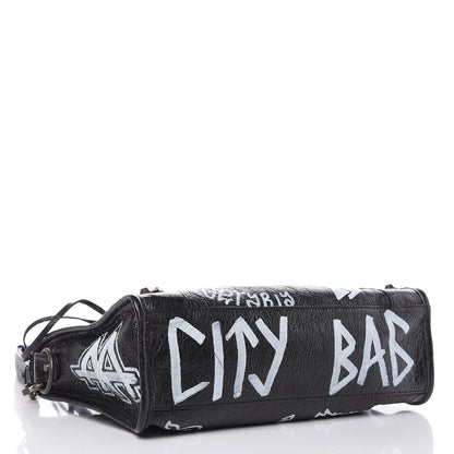 Balenciaga Agneau Classic Hardware Graffiti All Over S City Black 4 of 9