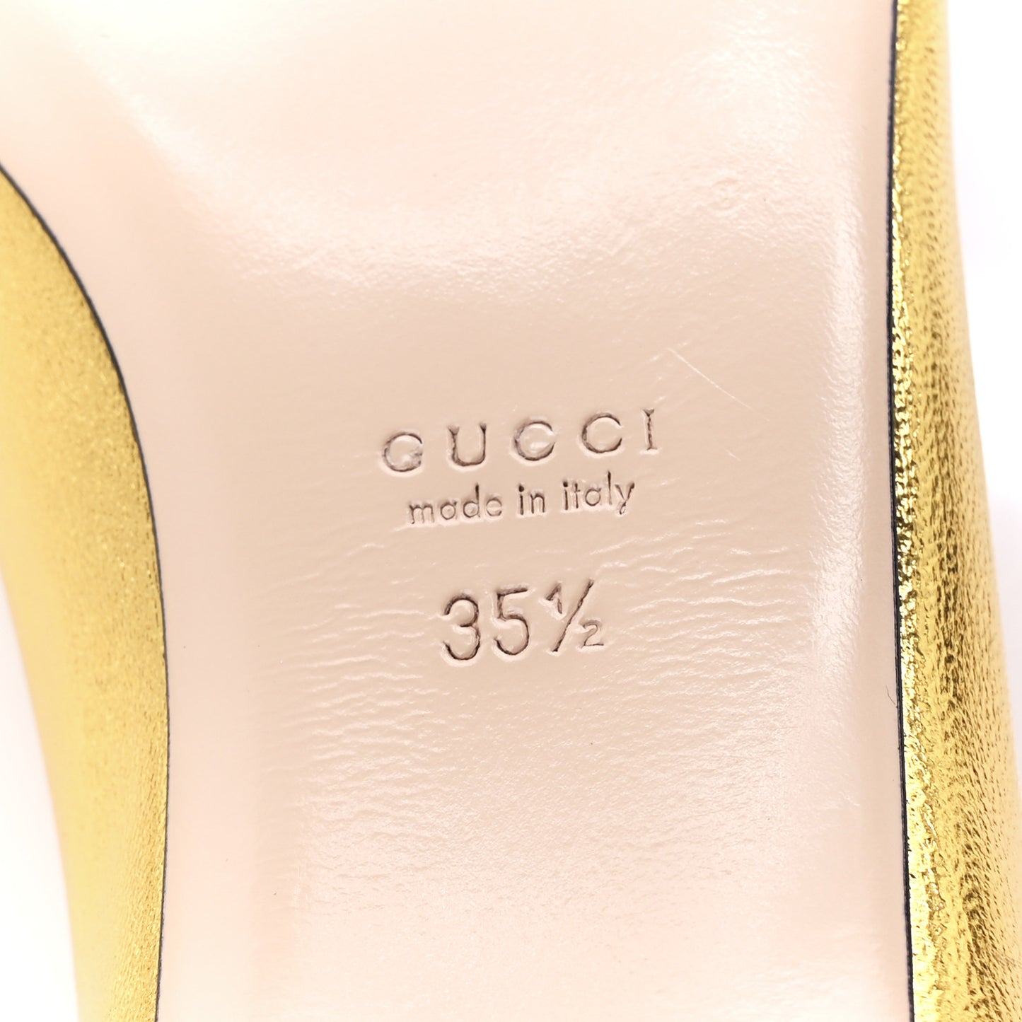 Metallic Nappa Silk Web Ballerina Flat 35.5 Gold