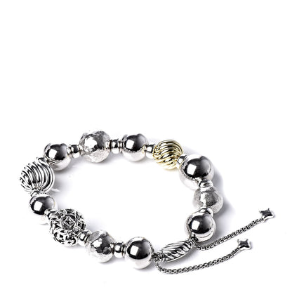 David Yurman Sterling Silver 18K Yellow Gold 12-14mm Elements Bead Bracelet 3 of 5