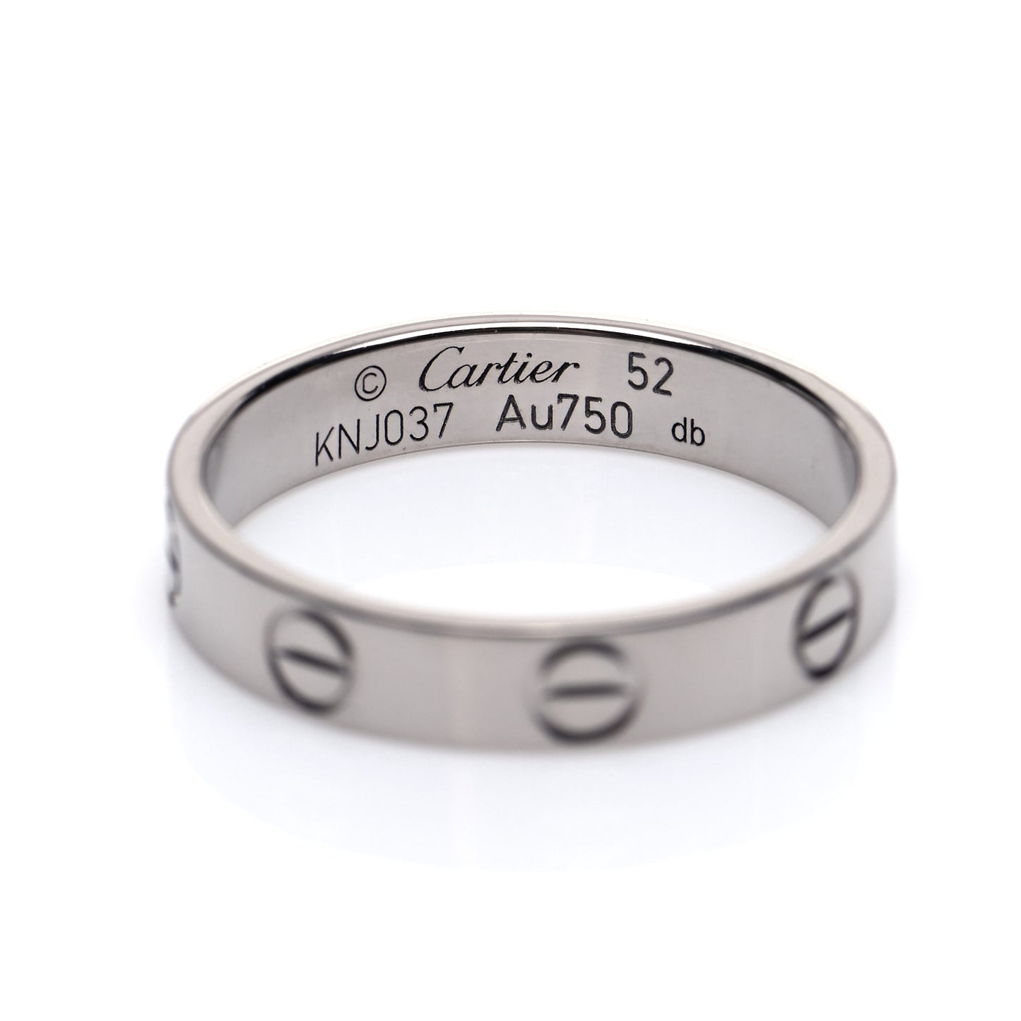 18K White Gold 3.5mm LOVE Wedding Band Ring 52 6