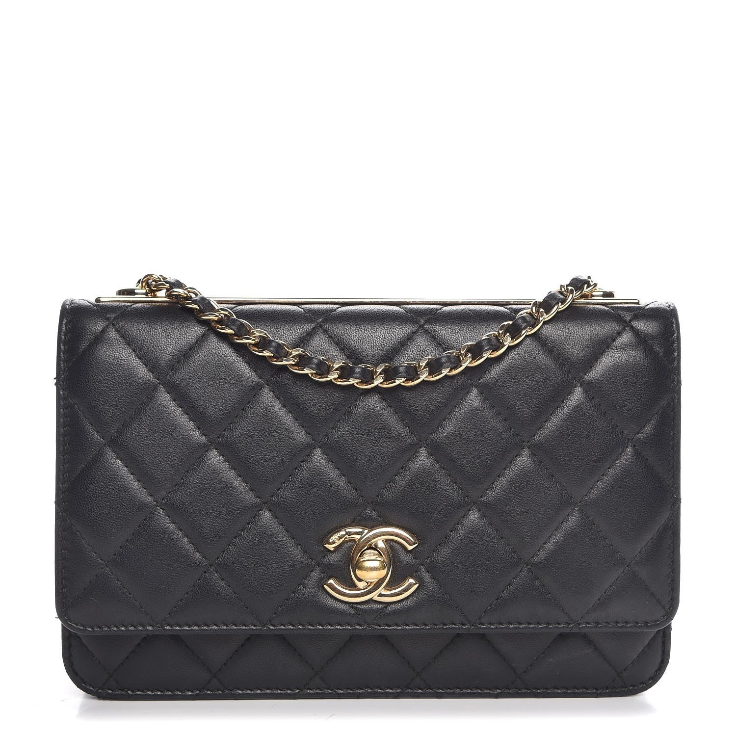 Chanel Lambskin Quilted Trendy CC Wallet On Chain WOC Black 1 of 10