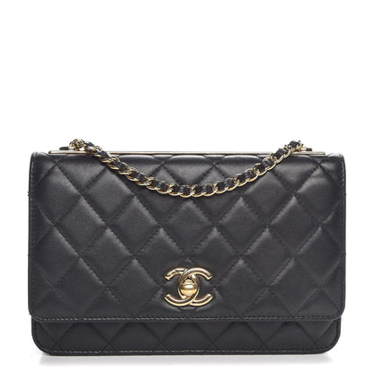 Chanel Lambskin Quilted Trendy CC Wallet On Chain WOC Black 1 of 10