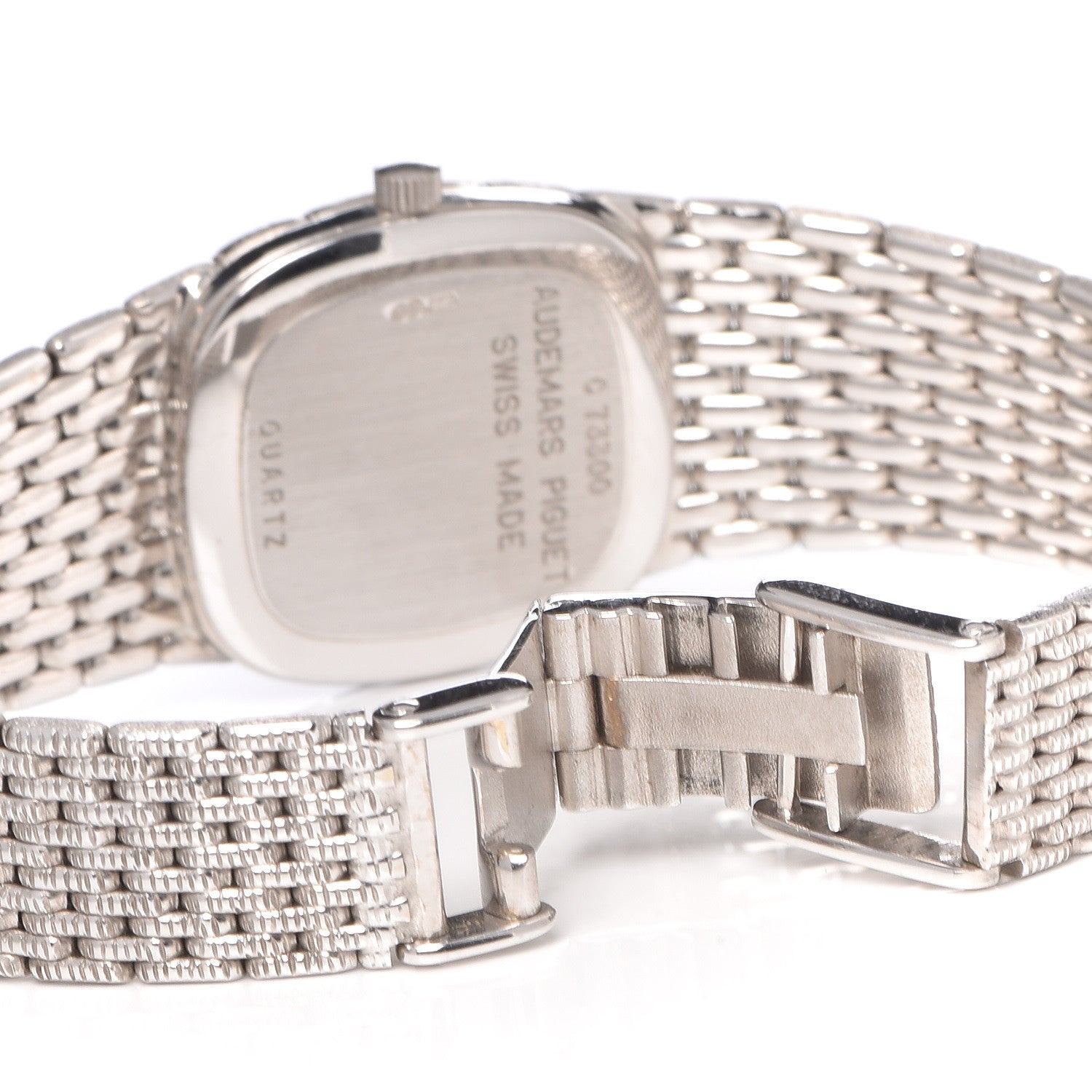 Audemars Piguet 18K White Gold Diamond 22mm Cobra Quartz Watch Black 6 of 8