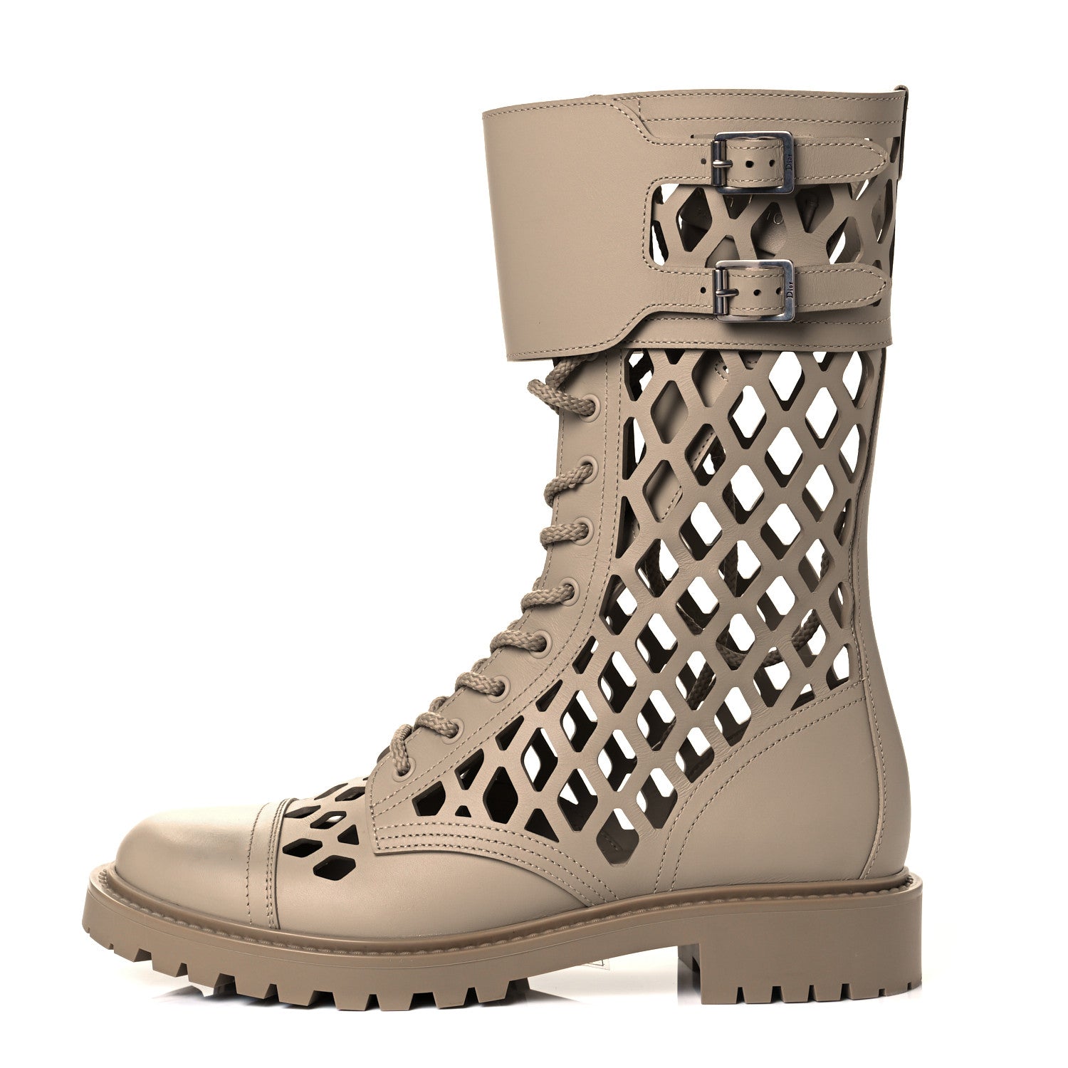 Christian Dior Matte Calfskin Womens D-Trap 30mm Tall Boots 40 Corde 1 of 9