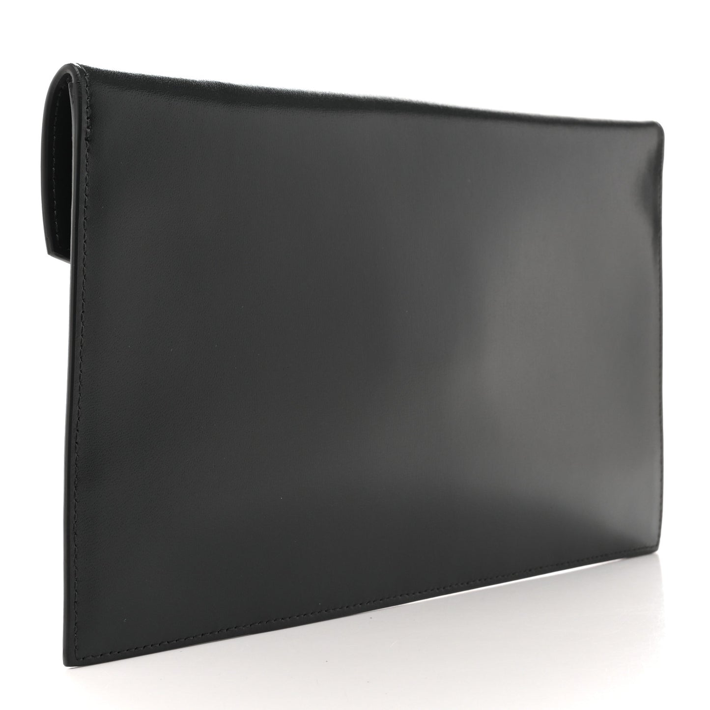 Smooth Shiny Calfskin Uptown Pouch Storm