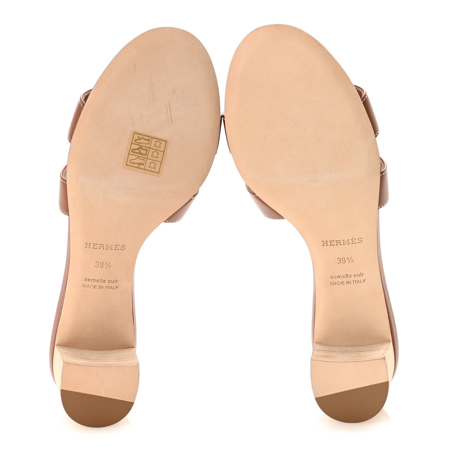 Calfskin Oasis Sandals 39.5 Gold