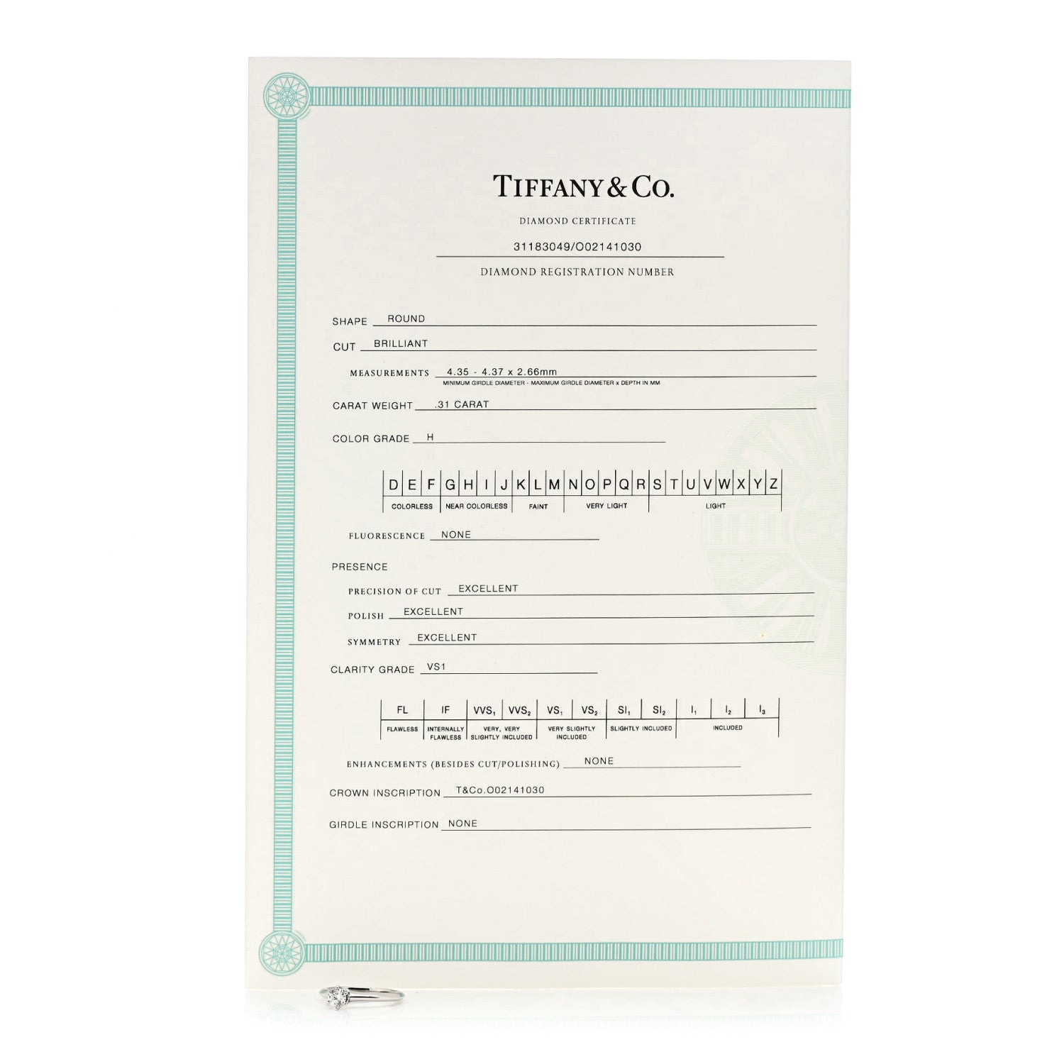 Tiffany Platinum Diamond .31ct Solitaire Engagement Ring 49 5 5 of 5