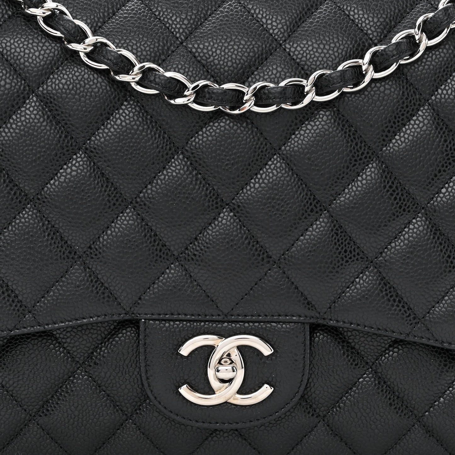 Caviar Quilted Maxi Double Flap Black